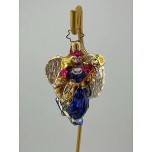 Vintage Christopher Radko "Heavenly Host" Blue Angel Ornament 2004 #1011255 3"